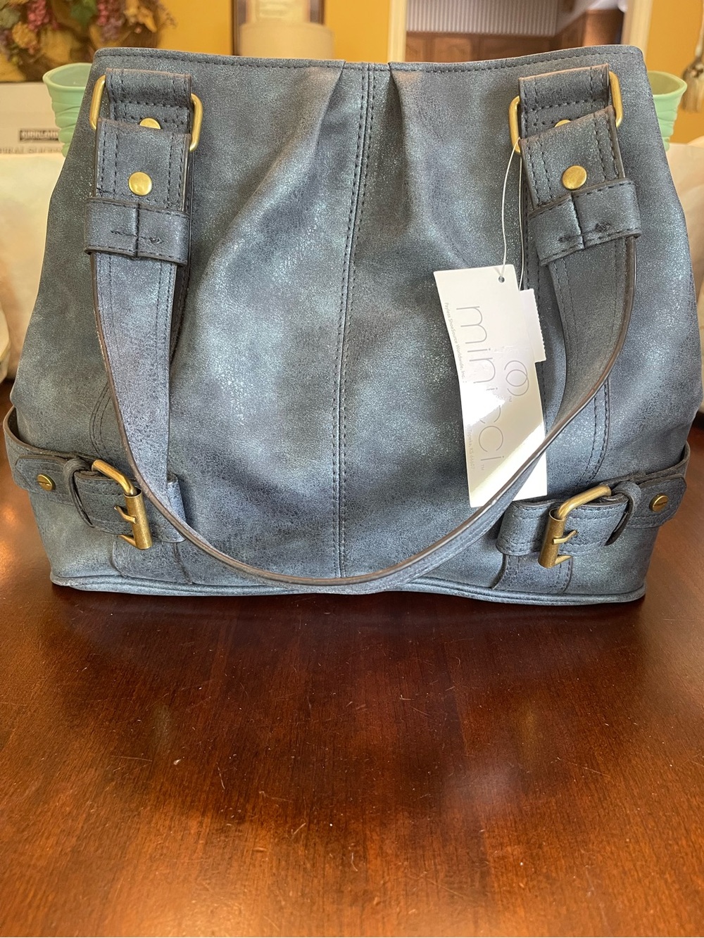NWT Minicci Denim Blue Colored Shoulder Bag / Purse. - Picture 2 of 13